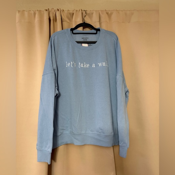 Mighty Fine Sweaters - NWT, 2X “Let’s take a walk” crew neck sweater.
